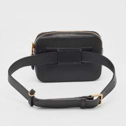Pre Owned Burberry Black/Beige Nova Check Fabric and Leather Studded Elise Belt Bag