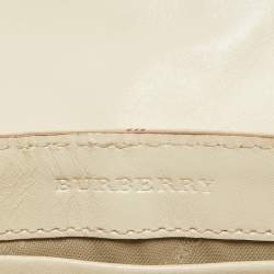 مملوكة مسبقًا Burberry Off White/Beige Haymarket Coated Canvas Tassel Crossbody Bag