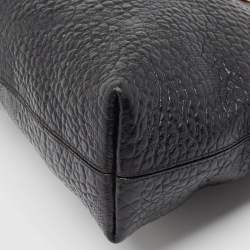 Pre Owned Burberry Black Embossed Check Leather Chichester Crossbody Bag