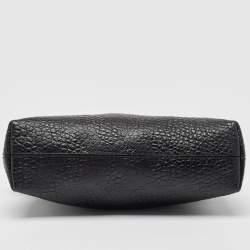 Pre Owned Burberry Black Embossed Check Leather Chichester Crossbody Bag