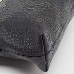 Pre Owned Burberry Black Embossed Check Leather Chichester Crossbody Bag