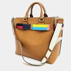 Burberry Multicolour Leather Medium Belt Tote Bag