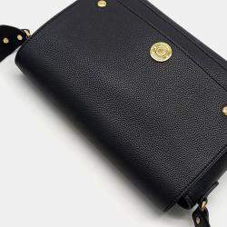 Burberry Black Leather Flap Shoulder Bag