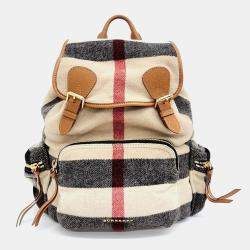 Burberry Multicolour Wool and Leather  Rucksack Backpack