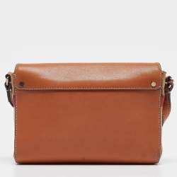 Pre Owned Burberry Brown Mega Check Canvas and Leather Henham Crossbody Bag