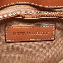 Pre Owned Burberry Brown Mega Check Canvas and Leather Henham Crossbody Bag