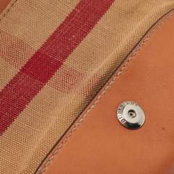 Pre Owned Burberry Brown Mega Check Canvas and Leather Henham Crossbody Bag