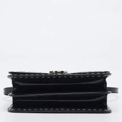 Pre Owned Burberry Black Leather Small Studded Ramadan Exclusive Shoulder Bag