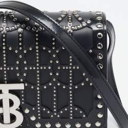 Pre Owned Burberry Black Leather Small Studded Ramadan Exclusive Shoulder Bag