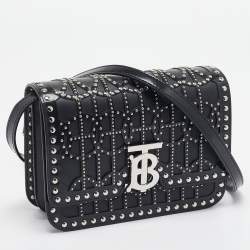 Pre Owned Burberry Black Leather Small Studded Ramadan Exclusive Shoulder Bag