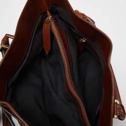 Pre Owned حقيبة يد بربري بريدل لينير جلد وكانفاس كاروهات هاوس أسود/ بيج متوسطة