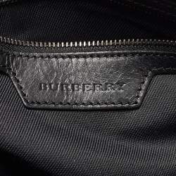 مملوكة مسبقًا Burberry Black Haymarket Check Nylon and Leather Orchard Bag