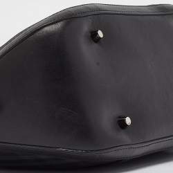 مملوكة مسبقًا Burberry Black Haymarket Check Nylon and Leather Orchard Bag