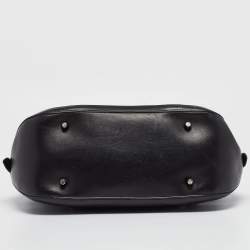 مملوكة مسبقًا Burberry Black Haymarket Check Nylon and Leather Orchard Bag