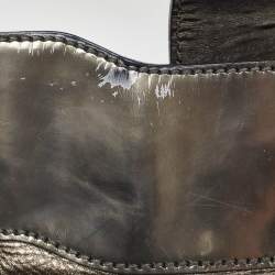 Pre Owned Burberry Beige/Metallic Nova Check PVC and Leather Crossbody Bag