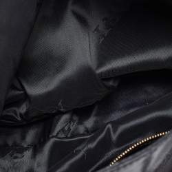 Pre Owned Burberry Black Leather Metal Tote