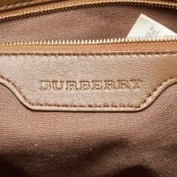 Burberry Two Tone Brown Leather Stitched Bridle Tote