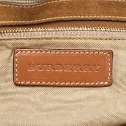 Pre Owned Burberry Multicolor House Check Canvas,Suede and Leather Tote