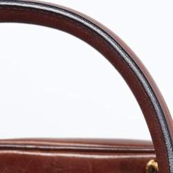 Pre Owned Burberry Brown/Beige House Check Fabric and Leather Tote