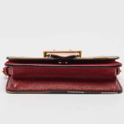 Pre Owned Burberry Multicolor House Check Canvas, Leather and Snakeskin Buckle Phone Crossbody Bag