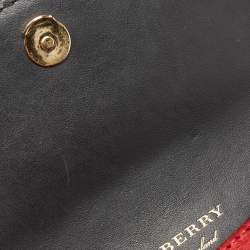Pre Owned Burberry Multicolor House Check Canvas, Leather and Snakeskin Buckle Phone Crossbody Bag