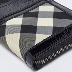 Burberry Grey/Black Patent Leather and Nylon Penrose Flap Wallet