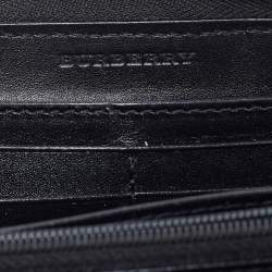 Burberry Grey/Black Patent Leather and Nylon Penrose Flap Wallet