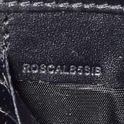 Burberry Black Embossed Check Leather Small Langley Crossbody Bag