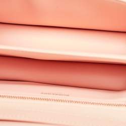 Burberry Peach Pink Leather Small TB Shoulder Bag