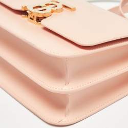 Burberry Peach Pink Leather Small TB Shoulder Bag
