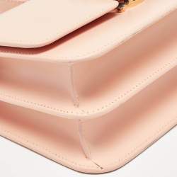 Burberry Peach Pink Leather Small TB Shoulder Bag