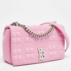 Burberry Pink Quilted Leather Small Lola Chain Shoulder Bag