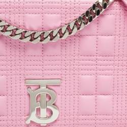 Burberry Pink Quilted Leather Small Lola Chain Shoulder Bag