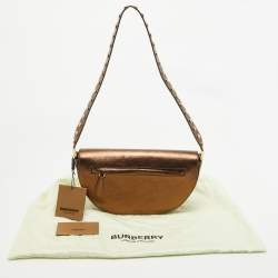 Burberry Bronze Leather Small Studded Olympia Shoulder Bag