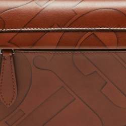 Burberry Brown TB Embossed Leather Small Olympia Shoulder Bag