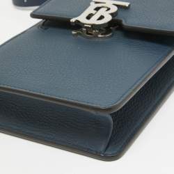 Burberry Blue Leather Robin Crossbody Bag