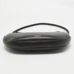 Burberry Black Leather Large Olympia Shoulder Bag