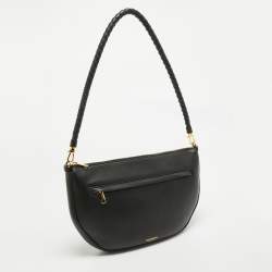 Burberry Black Leather Large Olympia Shoulder Bag