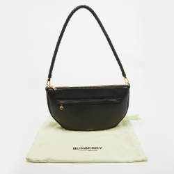 Burberry Black Leather Large Olympia Shoulder Bag