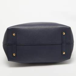 Burberry Navy Blue/White Leather Large Belt Bag