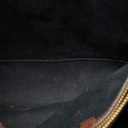 Pre Owned Burberry Brown Leather and House Check Fabric Medium Banner Tote