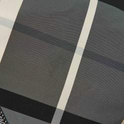 Pre Owned Burberry Black Beat Check Nylon and Patent Leather Large Victoria Tote