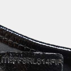 Pre Owned Burberry Black Beat Check Nylon and Patent Leather Large Victoria Tote