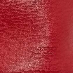 Pre Owned Burberry Red Leather Small Lorne Bucket Bag