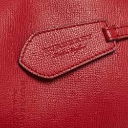 Pre Owned Burberry Red Leather Small Lorne Bucket Bag