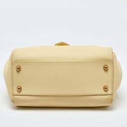 Burberry Yellow Leather Medium Buckle Tote