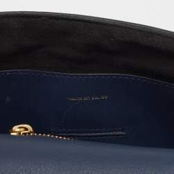Pre Owned Burberry Navy Blue/Brown Leather DK88 Top Handle Bag
