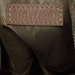 Pre Owned Burberry White/Brown Quilted Canvas and Leather Brooke Hobo