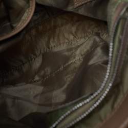 Pre Owned Burberry White/Brown Quilted Canvas and Leather Brooke Hobo