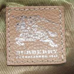 Pre Owned Burberry White/Brown Quilted Canvas and Leather Brooke Hobo